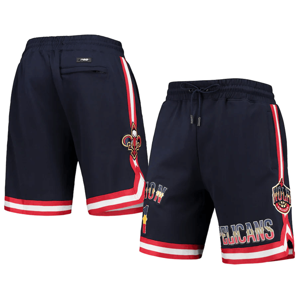 Men's New Orleans Pelicans #1 Zion Williamson Navy Shorts